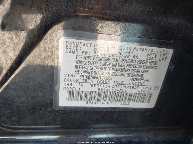2018 NISSAN SENTRA SV 9