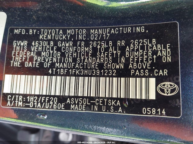 2017 TOYOTA CAMRY SE 9