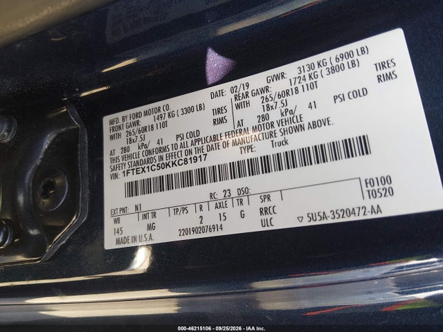 2019 FORD F-150 XLT 9