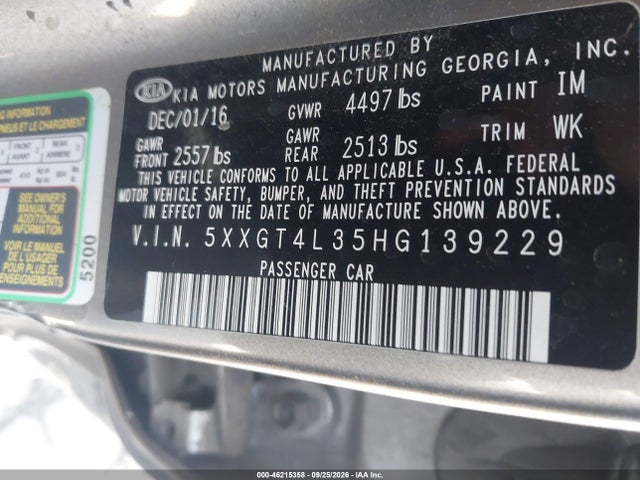 2017 KIA OPTIMA LX 9