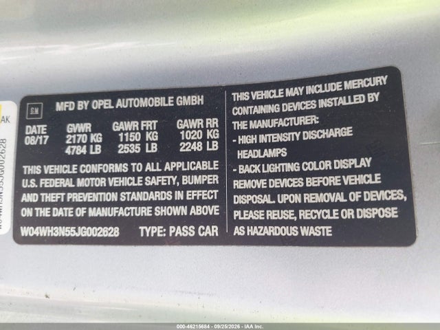 2018 BUICK CASCADA PREMIUM 9