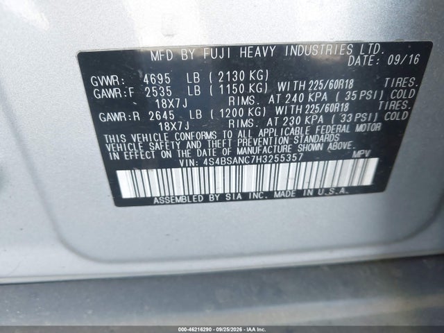 2017 SUBARU OUTBACK 2.5I LIMITED 9