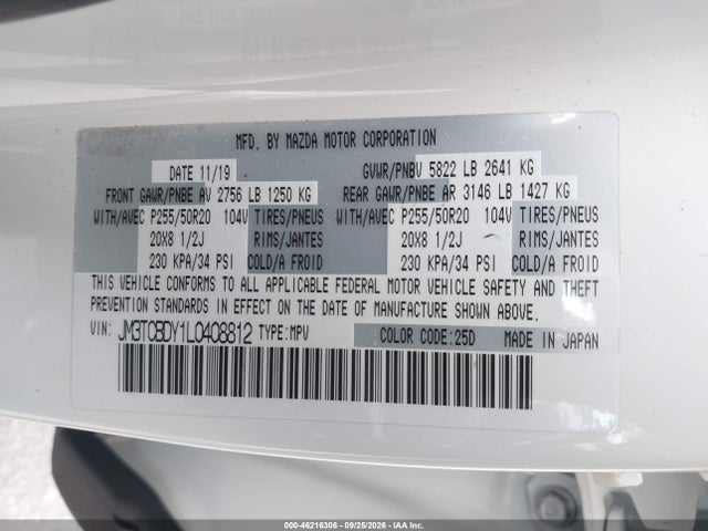 2020 MAZDA CX-9 GRAND TOURING 9