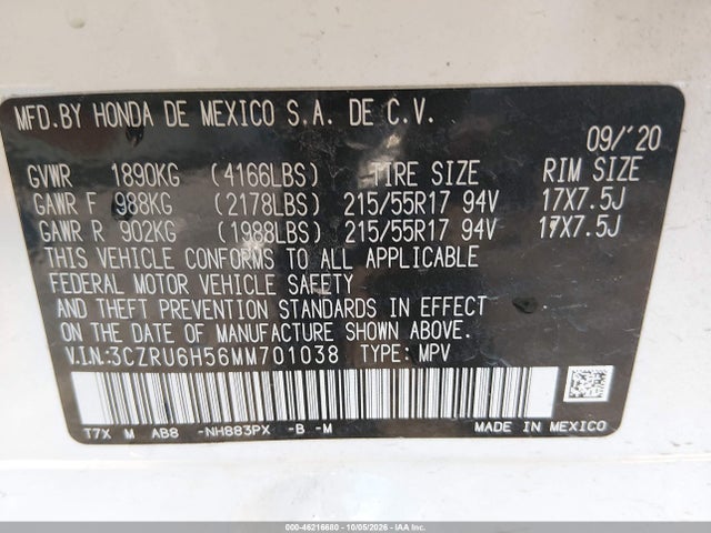 2021 HONDA HR-V AWD EX 9