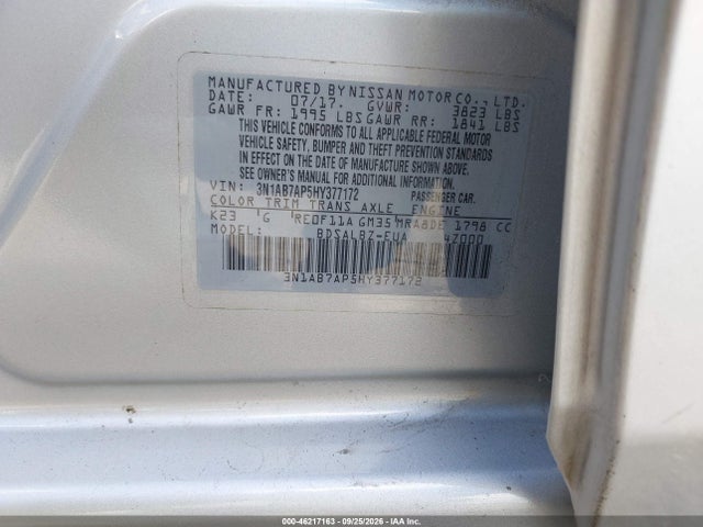 2017 NISSAN SENTRA S 9