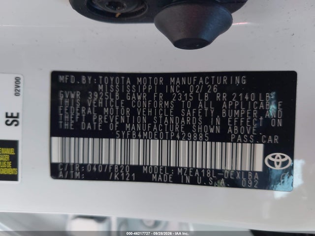 2026 TOYOTA COROLLA LE 9
