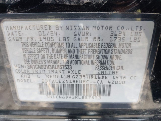 2024 NISSAN VERSA 1.6 S 9