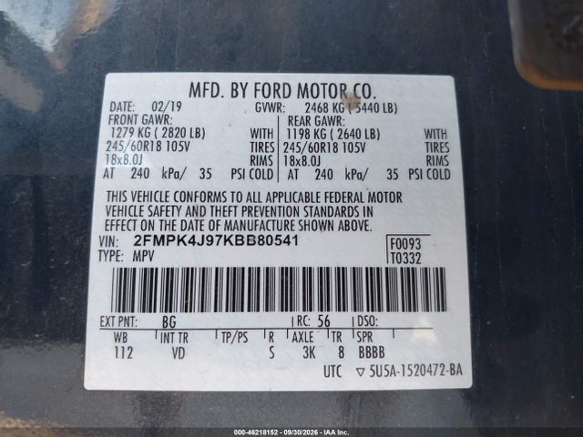 2019 FORD EDGE SEL 9