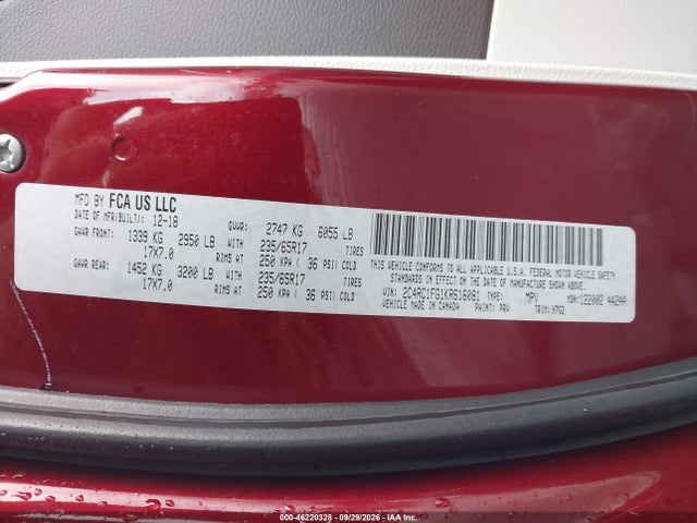 2019 CHRYSLER PACIFICA TOURING PLUS 9