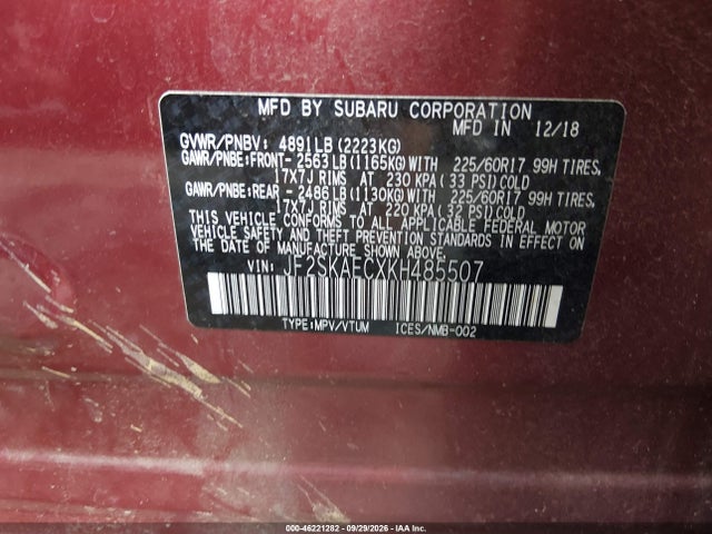2019 SUBARU FORESTER PREMIUM 9