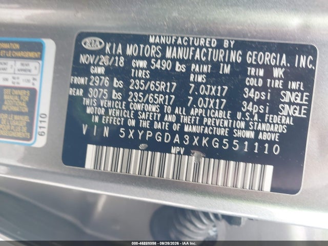 2019 KIA SORENTO 2.4L LX 9