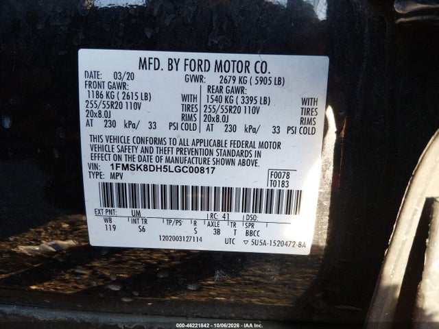 2020 FORD EXPLORER XLT 9