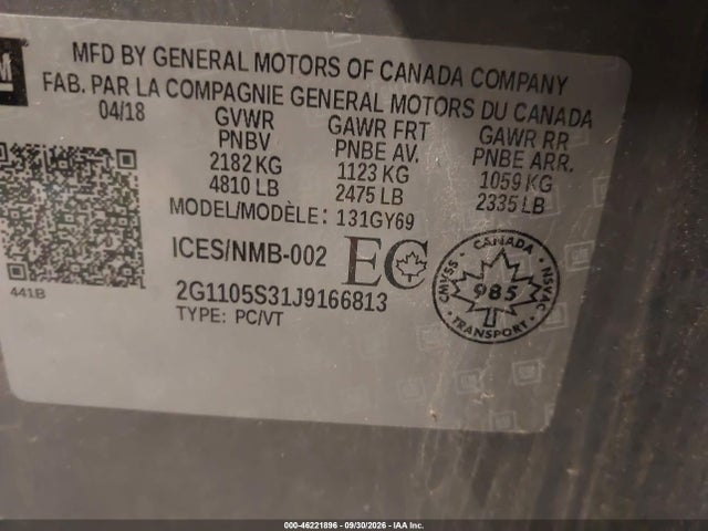 2018 CHEVROLET IMPALA 1LT 9