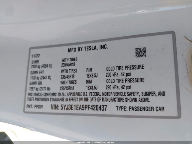 2023 TESLA MODEL 3 REAR-WHEEL DRIVE 9