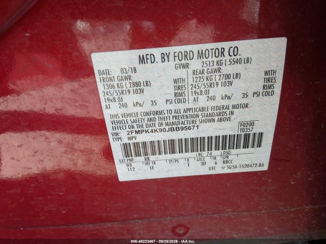 2018 FORD EDGE TITANIUM 9