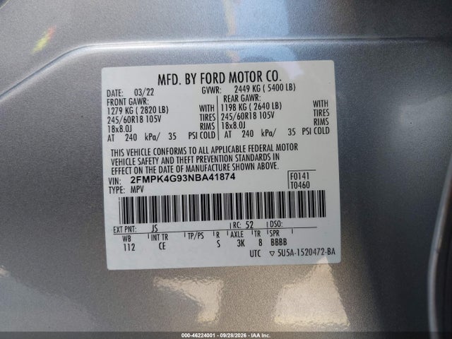 2022 FORD EDGE SE 9
