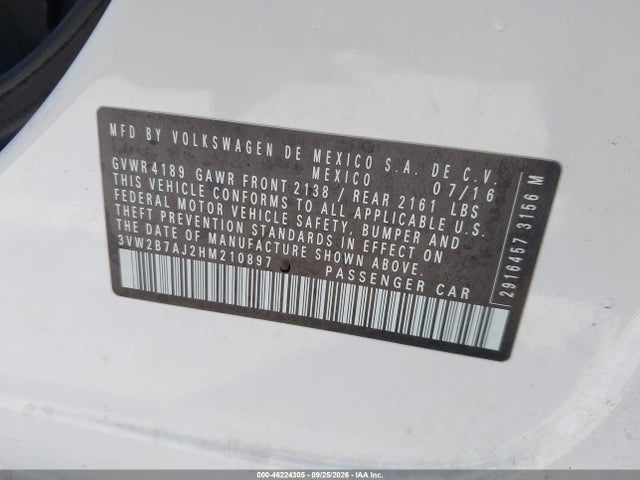 2017 VOLKSWAGEN JETTA 1.4T S 9