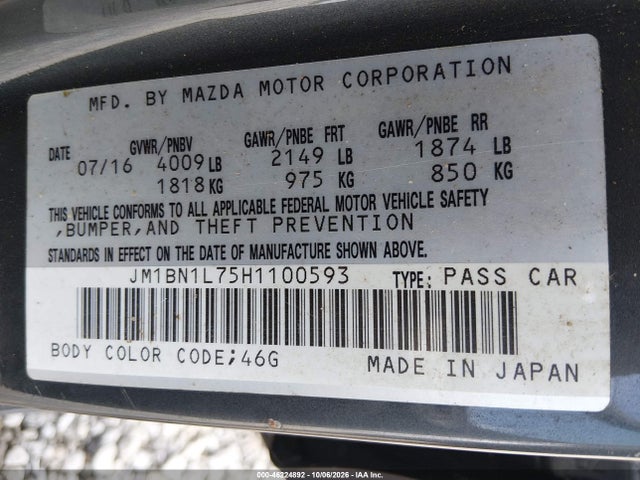2017 MAZDA MAZDA3 TOURING 9