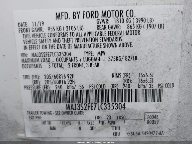 2020 FORD ECOSPORT S 9