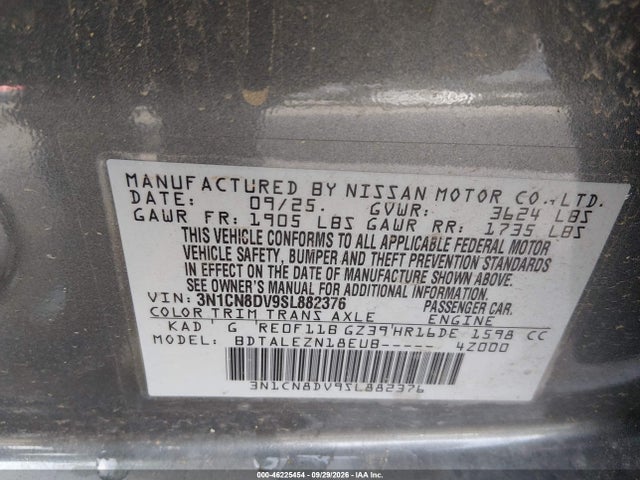 2025 NISSAN VERSA 1.6 S 9