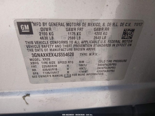 2018 CHEVROLET EQUINOX LT 9