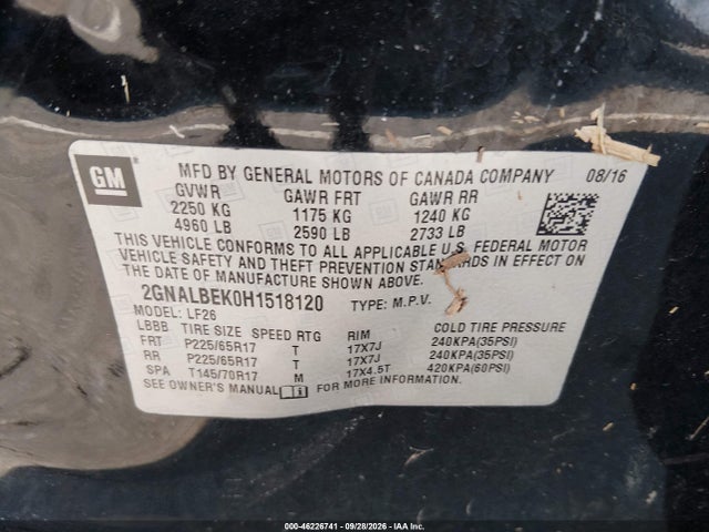 2017 CHEVROLET EQUINOX LS 9