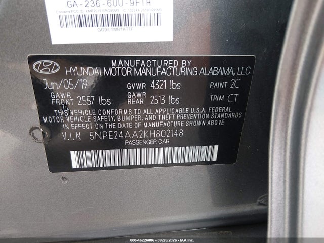 2019 HYUNDAI SONATA ECO 9