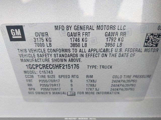 2017 CHEVROLET SILVERADO 1500 1LT 9