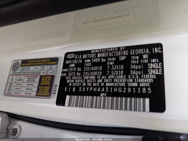 2017 KIA SORENTO 3.3L EX 9