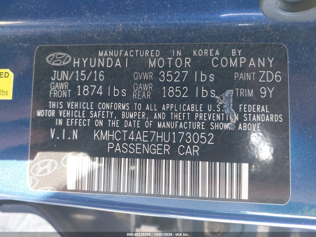 2017 HYUNDAI ACCENT SE 9