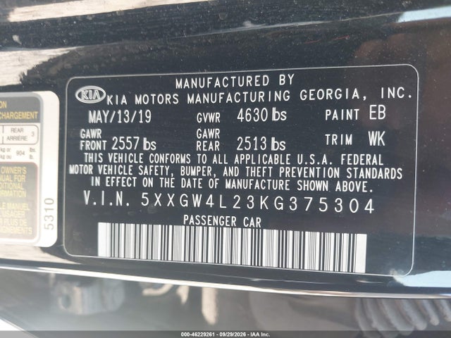 2019 KIA OPTIMA SX TURBO 9