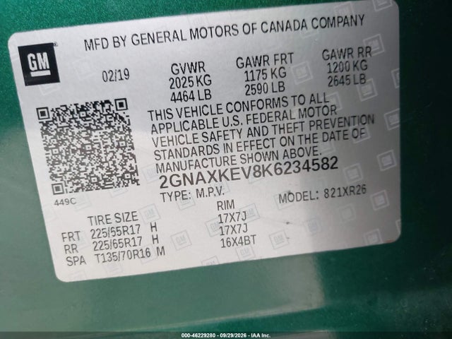 2019 CHEVROLET EQUINOX LT 9