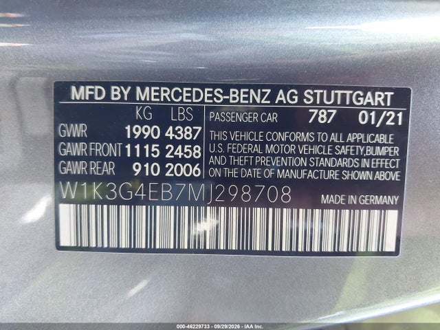 2021 MERCEDES-BENZ A 220 9