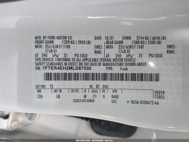 2021 FORD RANGER XLT 9