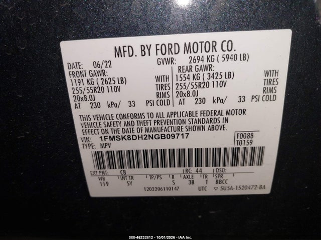 2022 FORD EXPLORER XLT 9