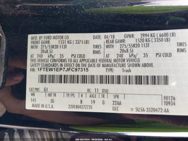 2018 FORD F-150 XL 9