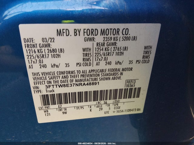 2022 FORD MAVERICK XL 9