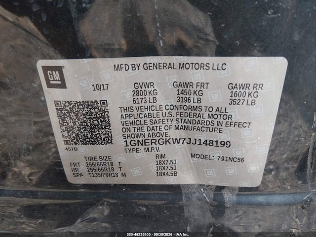 2018 CHEVROLET TRAVERSE 1LT 9