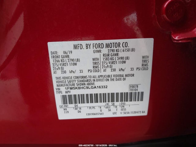 2020 FORD EXPLORER PLATINUM 9
