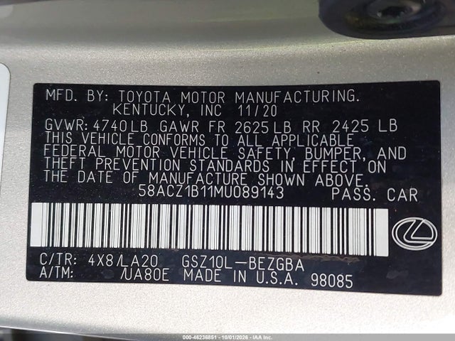 2021 LEXUS ES 350 9