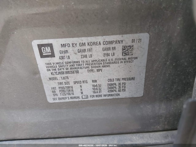 2021 CHEVROLET TRAX AWD LS 9