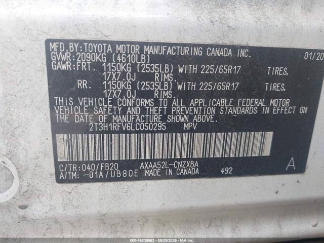 2020 TOYOTA RAV4 LE 9