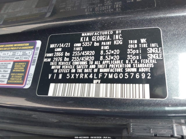 2021 KIA SORENTO SX PRESTIGE 9
