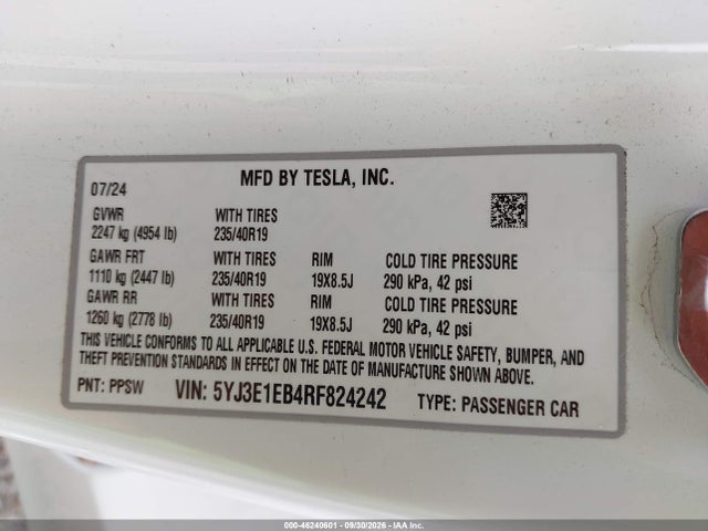 2024 TESLA MODEL 3 LONG RANGE DUAL MOTOR ALL-WHEEL DRIVE 9