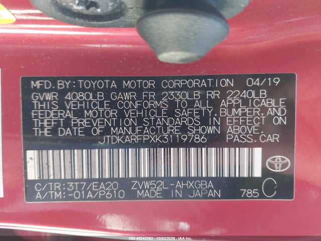 2019 TOYOTA PRIUS PRIME PREMIUM 9