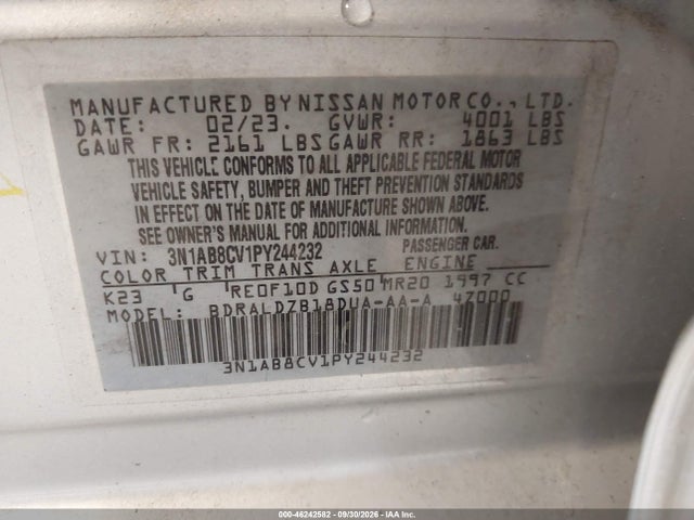 2023 NISSAN SENTRA SV XTRONIC CVT 9