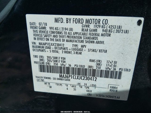 2018 FORD ECOSPORT SES 9