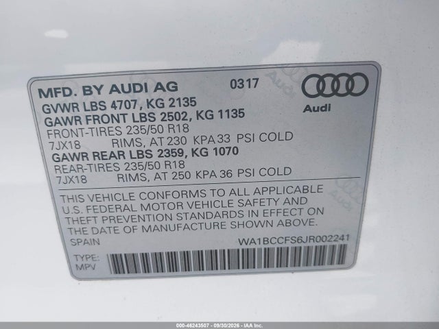 2018 AUDI Q3 2.0T PREMIUM 9
