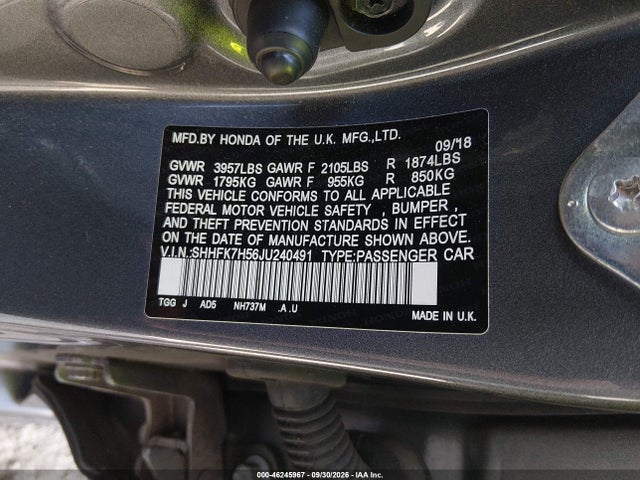 2018 HONDA CIVIC EX 9