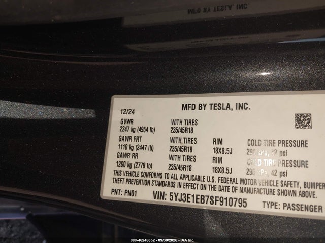 2025 TESLA MODEL 3 LONG RANGE ALL-WHEEL DRIVE 9